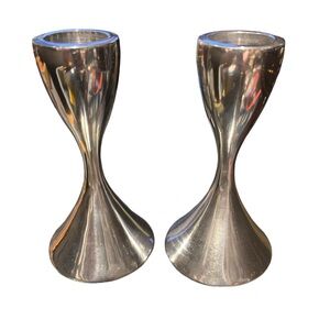 Vintage Umbra Aluminum Candlestick Holders set of 2